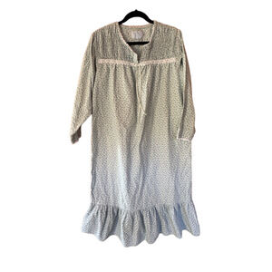 Ashley Taylor Gray Patterned Long Sleeve nightgown